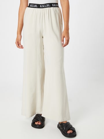 Wide Leg Pantalon Karo Kauer en beige : devant