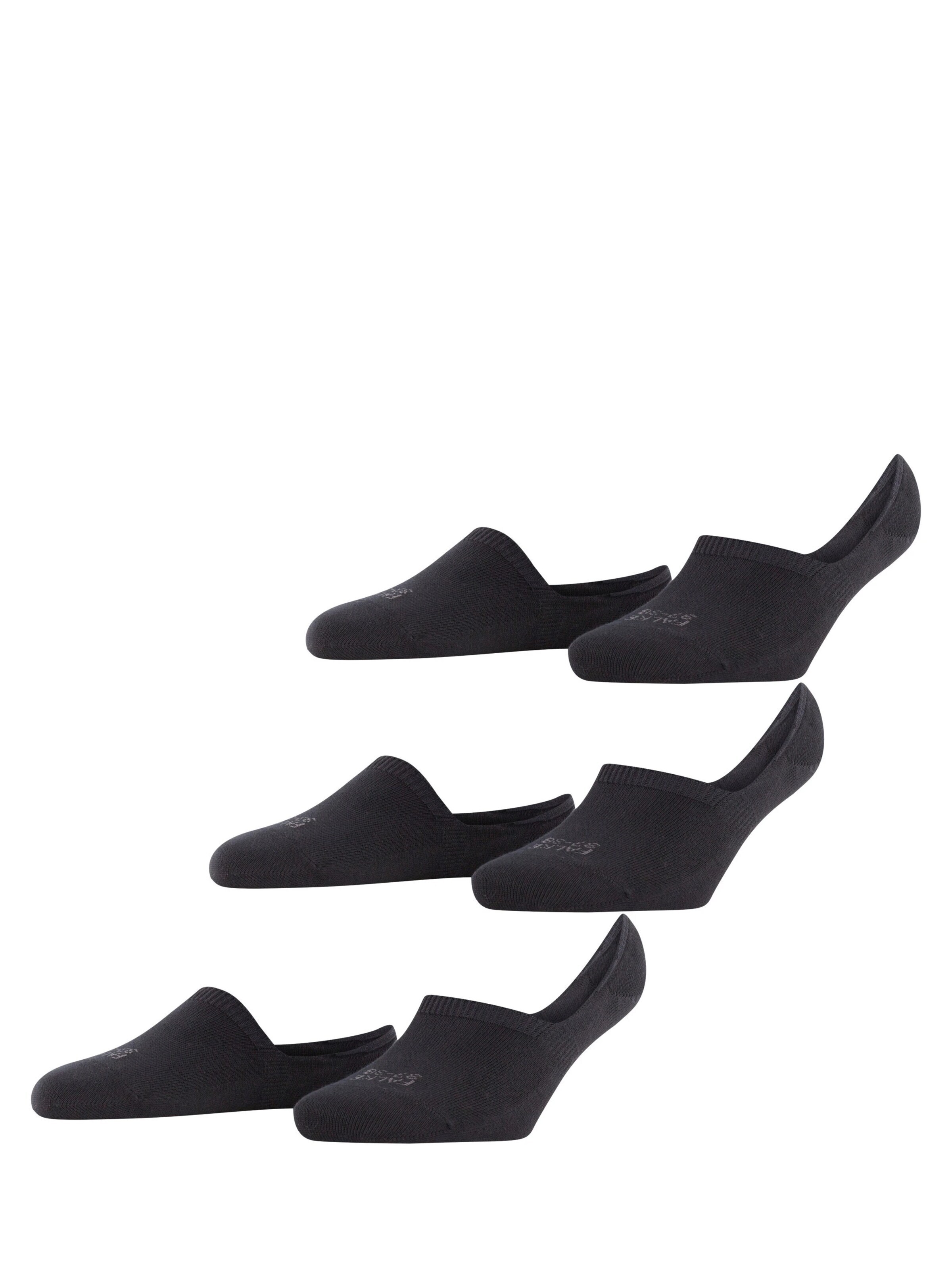 FALKE Ankle Socks 'Step 3-Pack' in Black: front