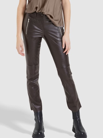 MARC AUREL Slim fit Pants in Brown: front