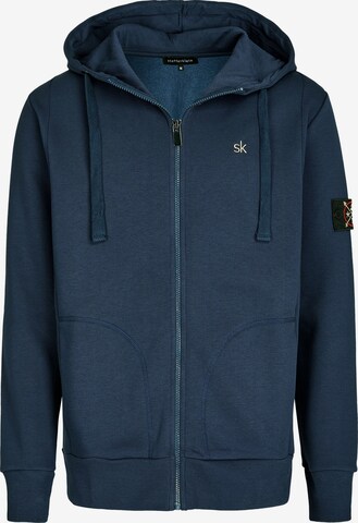 Steffen Klein Zip-Up Hoodie in Blue: front