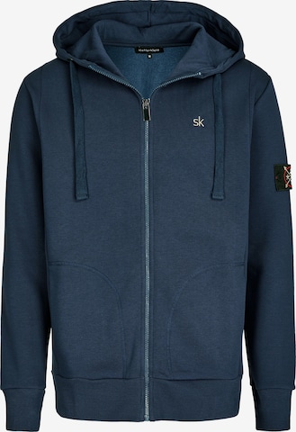 Steffen Klein Zip-Up Hoodie in Blue: front