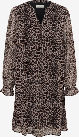 Cream Dress in Brown: front