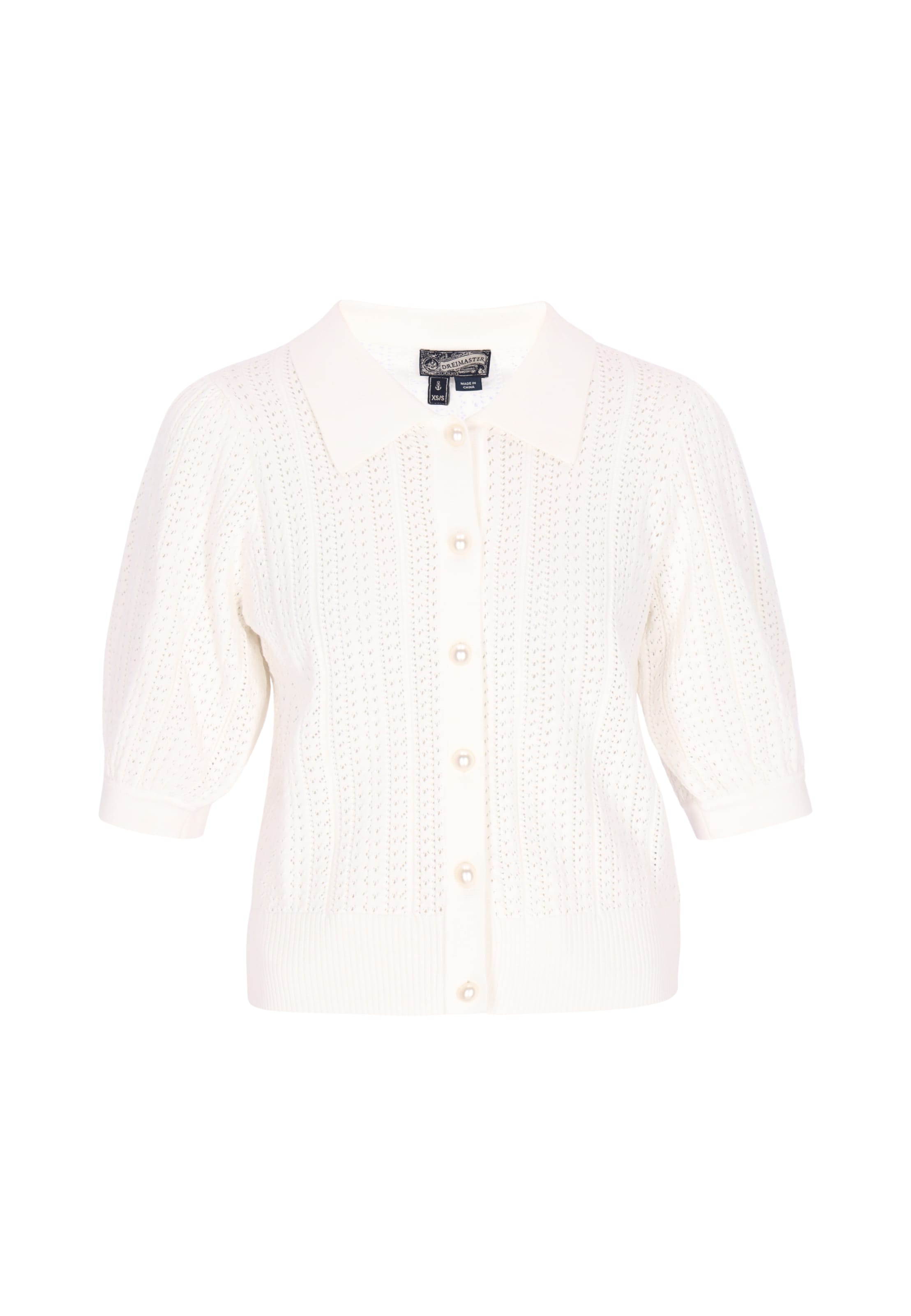 Cardigan DreiMaster Vintage en blanc : devant