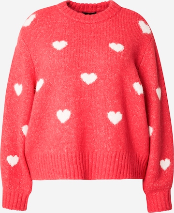 Pull-over 'PCRINA' PIECES Curve en rose : devant