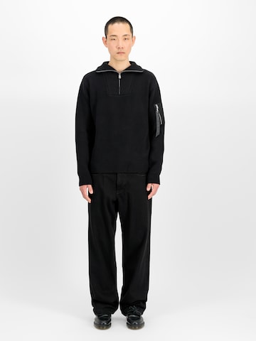 ALPHA INDUSTRIES Pullover in Schwarz: Vorderseite