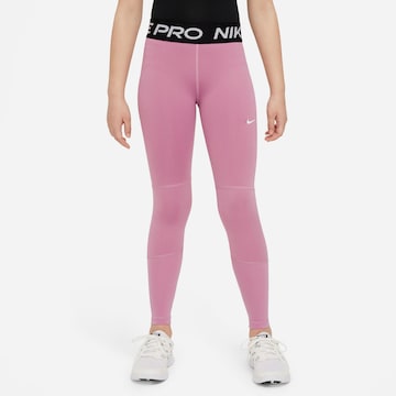 NIKE Skinny Workout Pants 'Pro' in Pink