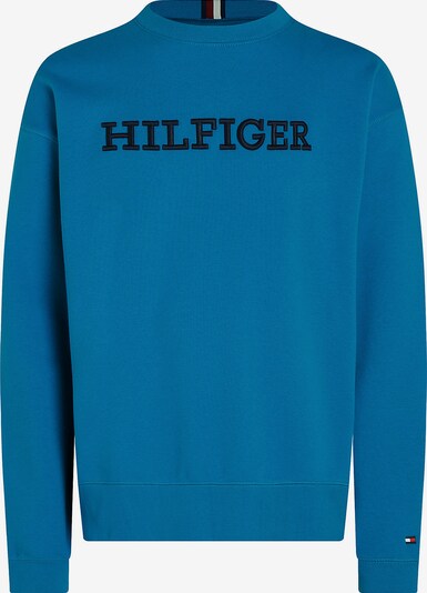 TOMMY HILFIGER Sweatshirt in cyanblau / schwarz, Produktansicht