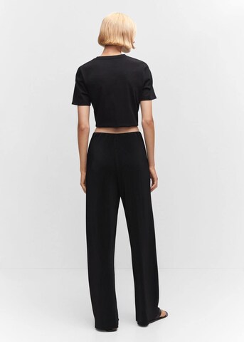 MANGO Wide leg Broek 'Plisat' in Zwart