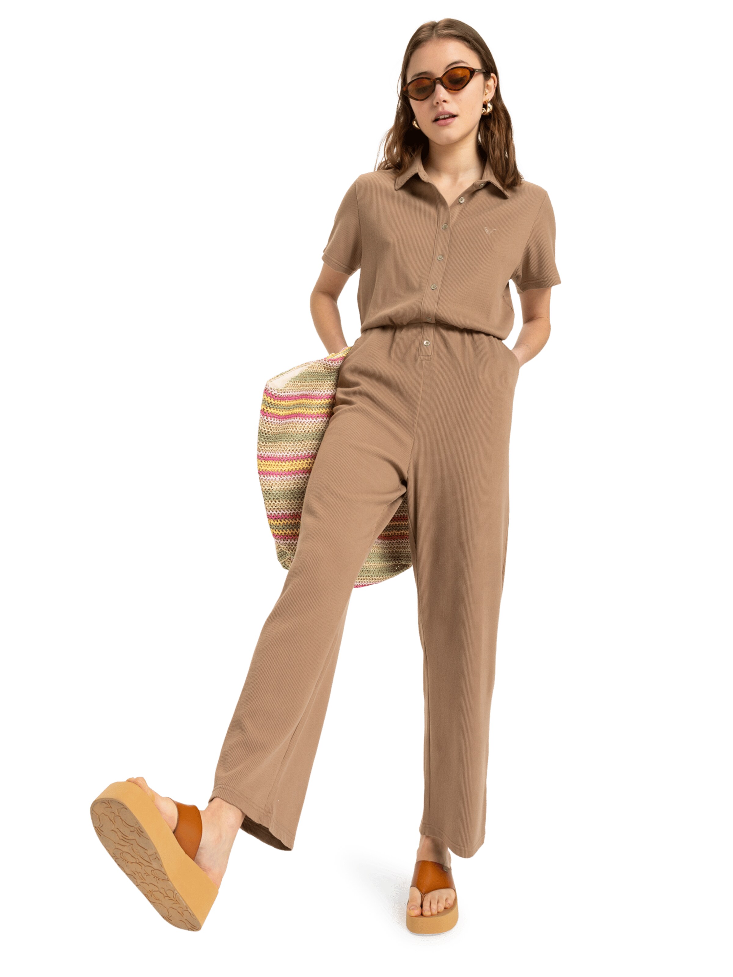 ROXY Jumpsuit 'Blue Side Of The Sky' in Brown: front