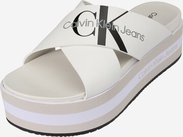 Mule Calvin Klein Jeans en blanc : devant