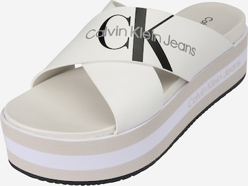 Calvin Klein Jeans Mules in White: front