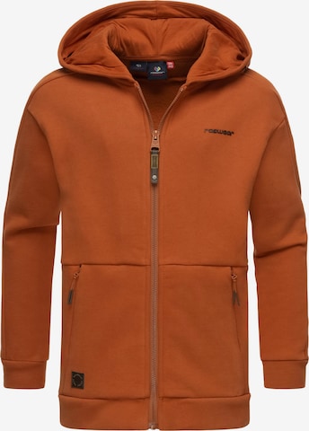 Ragwear Zip-Up Hoodie 'Juray' in Brown: front