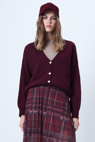 Trend Alaçatı Stili Cardigan i rød: forside