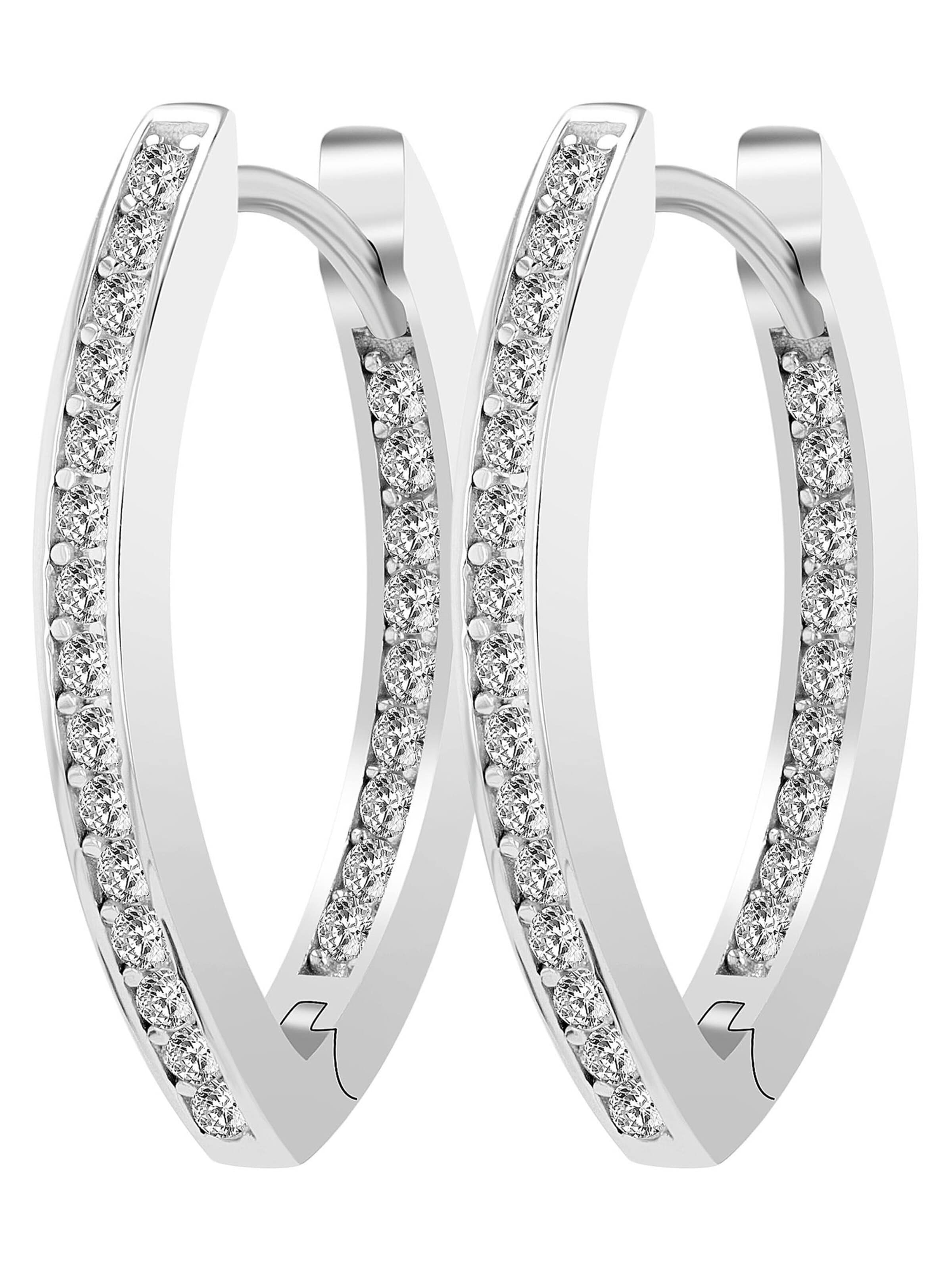 Akzent Earrings '"Avila" aus 925 Sterlingsilber, rhodiniert, langlebig' in Silver