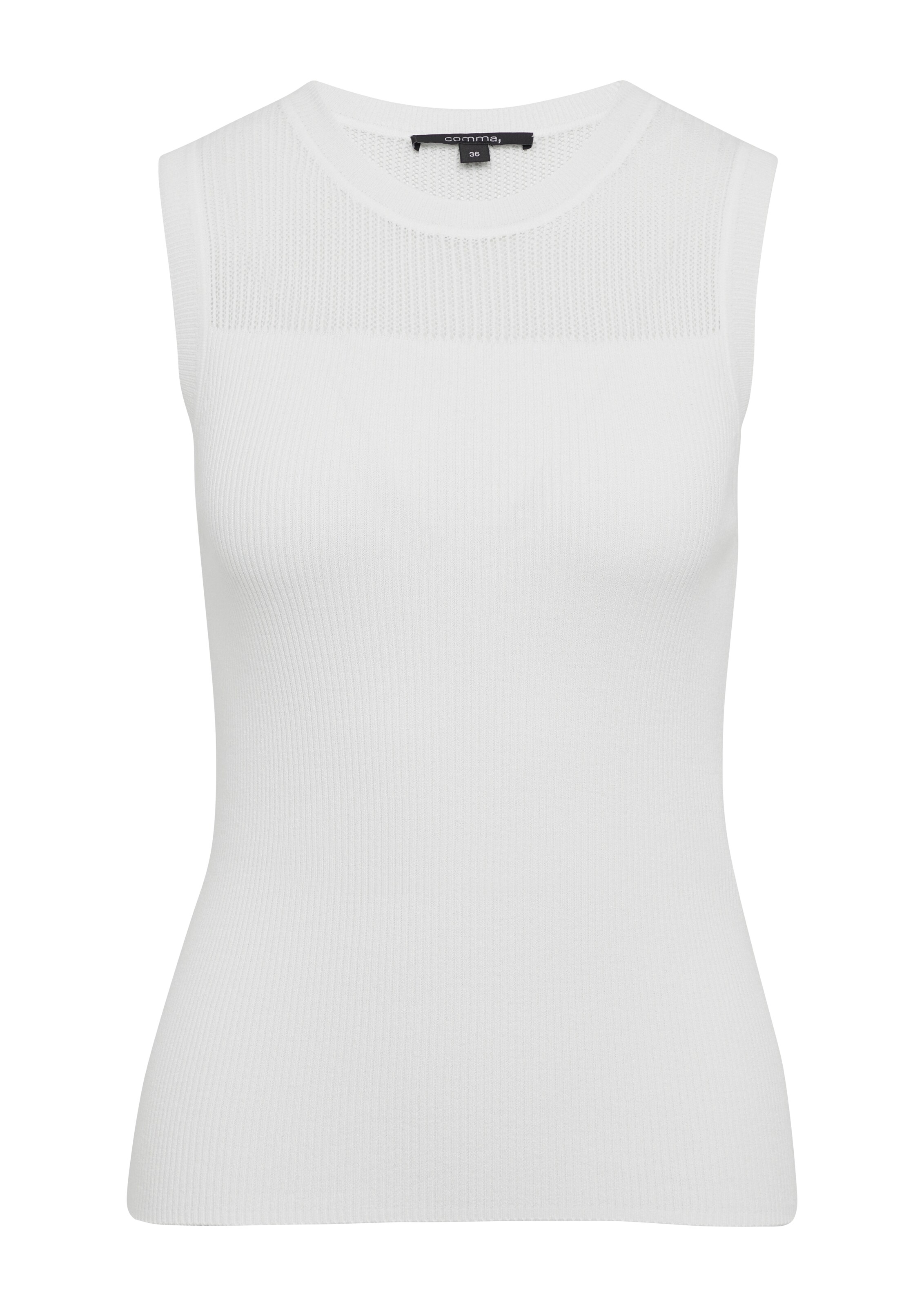 COMMA Top in Weiß: Vorderseite