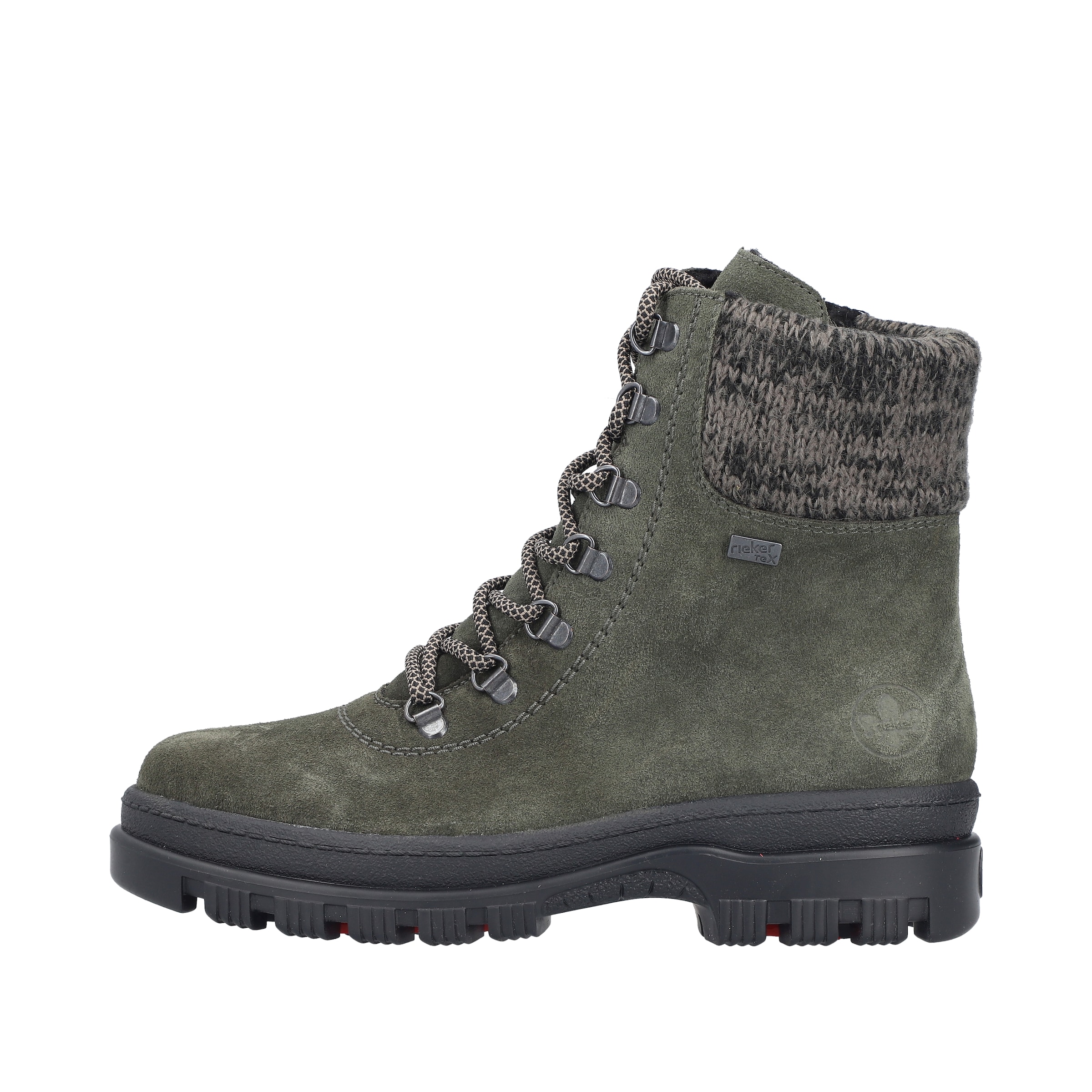 Rieker Lace-Up Ankle Boots in Green