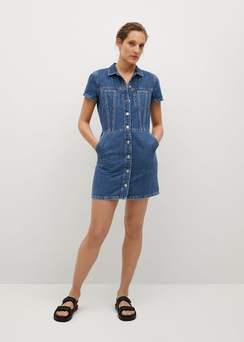 MANGO Shirt Dress 'Paty' in Blue: front