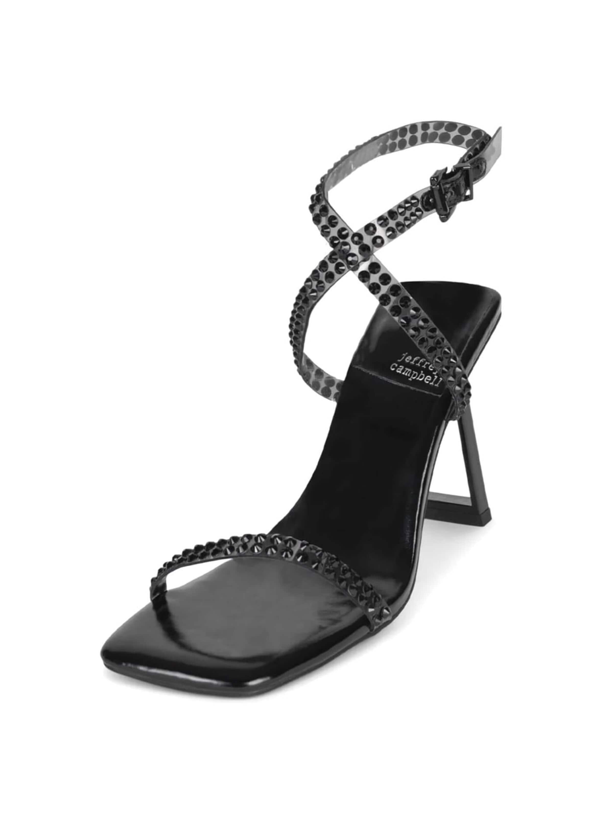 Jeffrey Campbell Sandały 'W' Favored Black Sandals' w kolorze czarny: przód