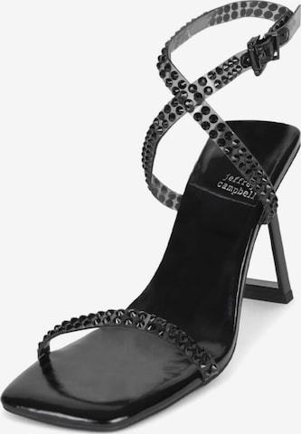 Jeffrey Campbell Sandały 'W' Favored Black Sandals' w kolorze czarny: przód