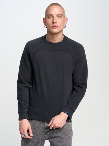 BIG STAR Sweatshirt 'Olvin' in Zwart: voorkant