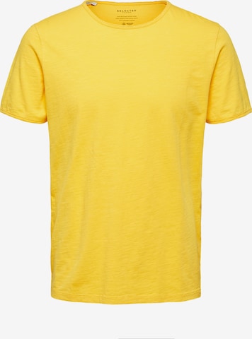 T-Shirt 'SLHMORGAN' SELECTED HOMME en jaune : devant