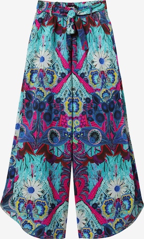 Desigual Wide leg Broek in Blauw: voorkant