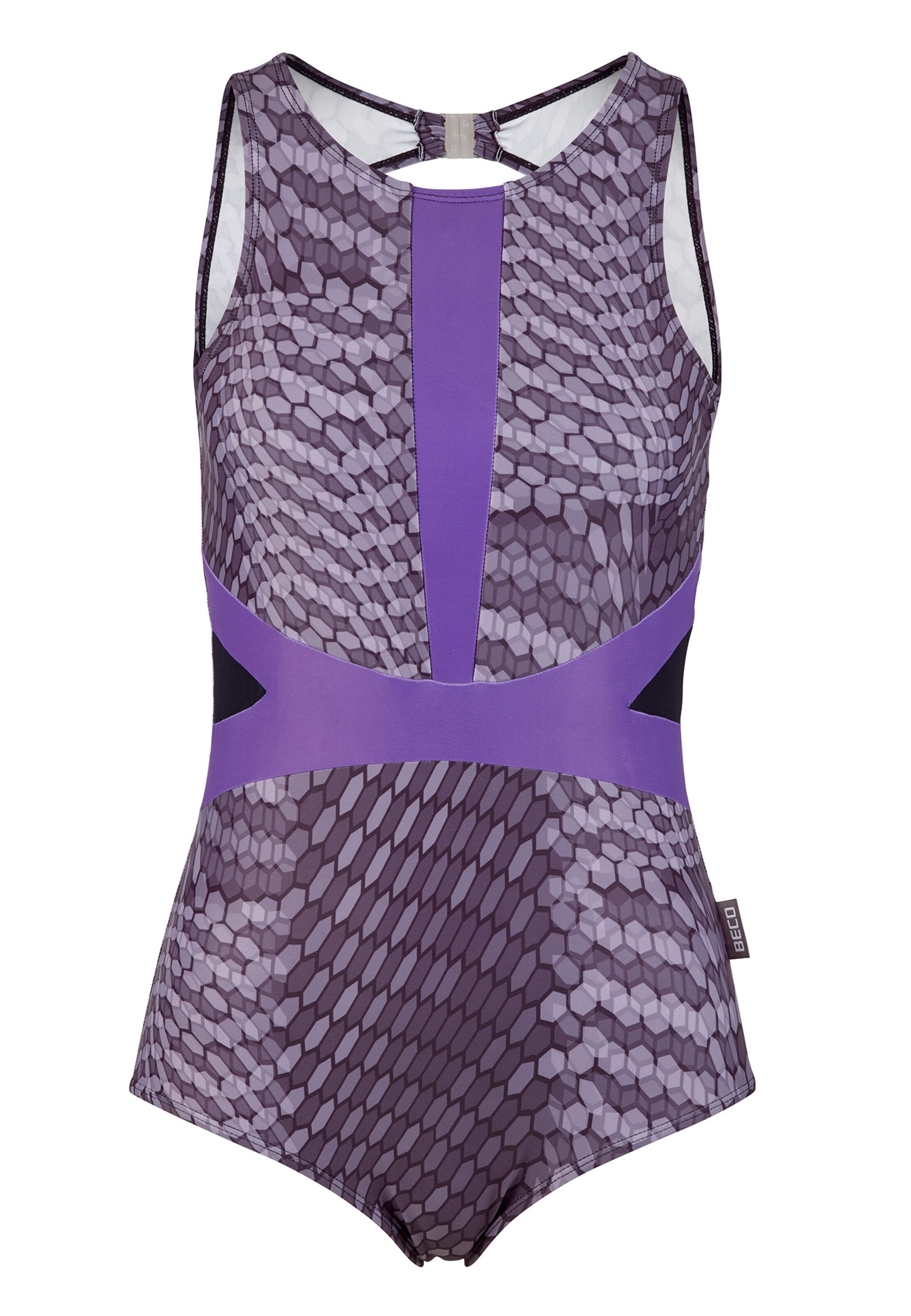 BECO the world of aquasports Bustier Badpak 'Hexagon' in Lila: voorkant