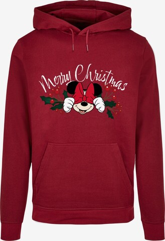 ABSOLUTE CULT Sweatshirt 'Minnie Mouse - Christmas Holly' in Rood: voorkant