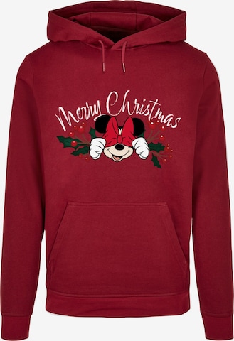 ABSOLUTE CULT Sweatshirt 'Minnie Mouse - Christmas Holly' in Rood: voorkant