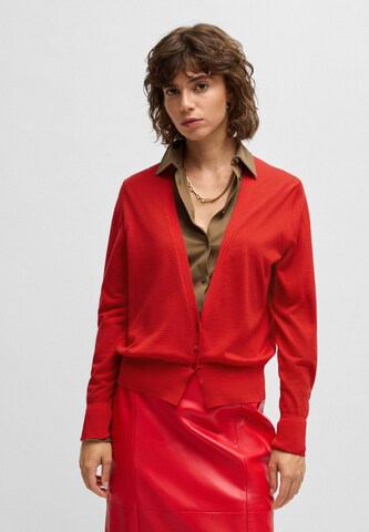 BOSS Strickjacke 'Funiota' in Rot: Vorderseite