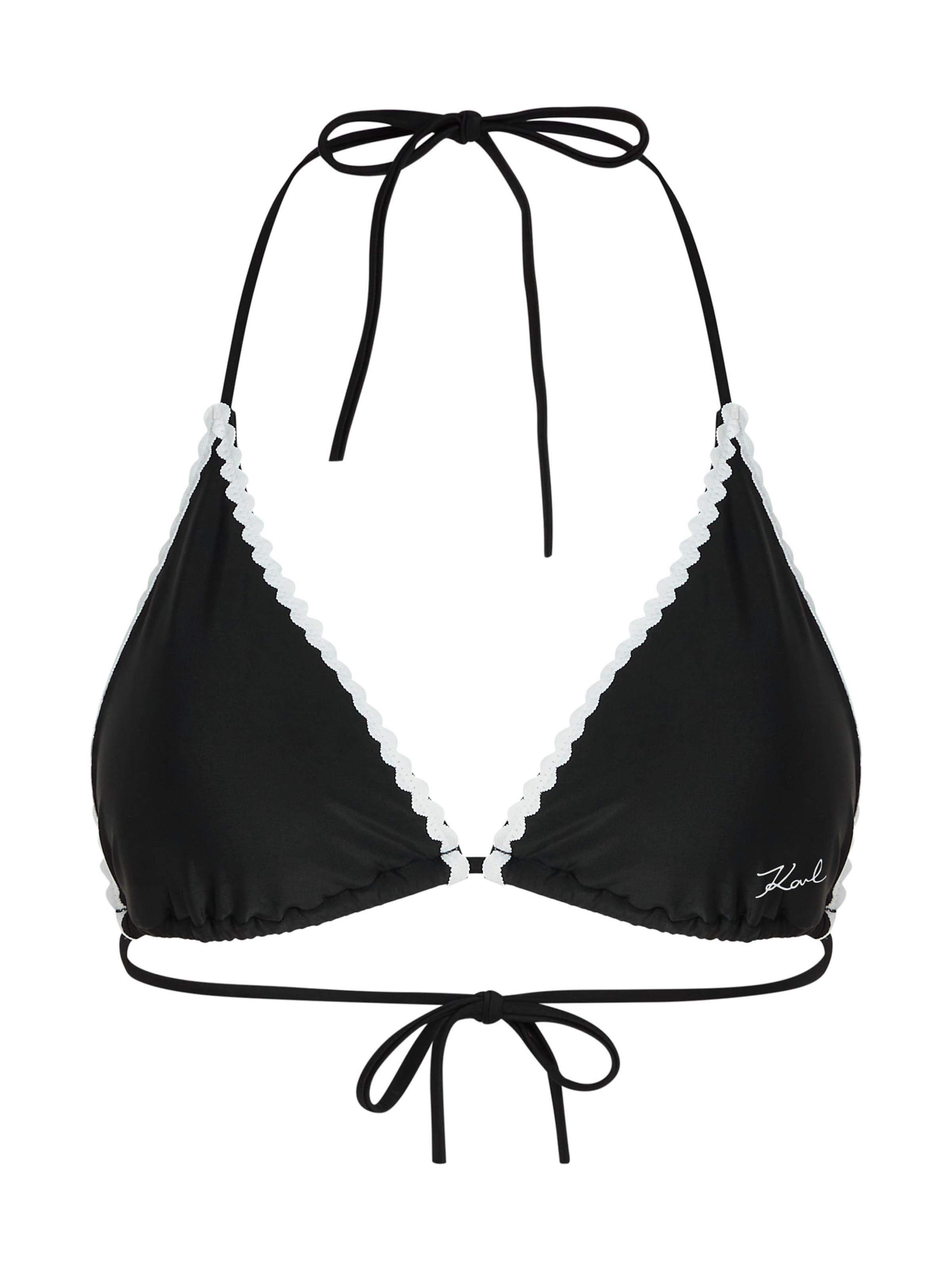 Karl LagerfeldTrokutasti Bikini gornji dio - crna boja: prednji dio