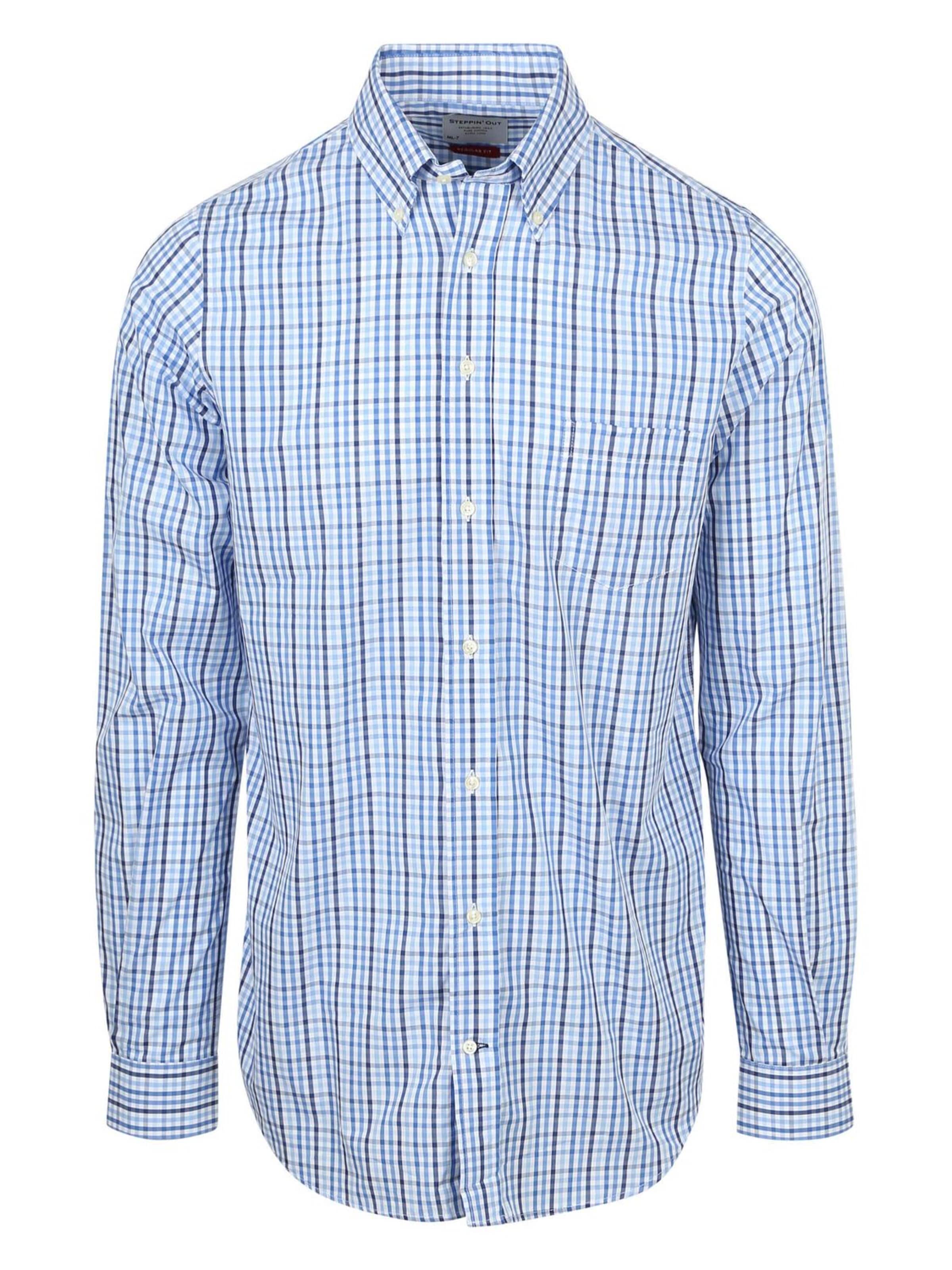 Steppin' out Regular fit Button Up Shirt in Blue: front