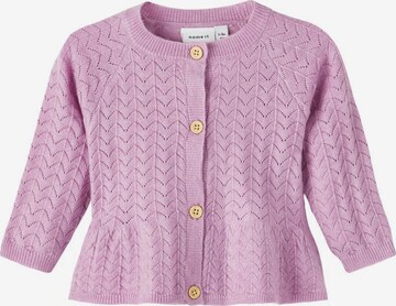 NAME IT Knit Cardigan in Purple: front