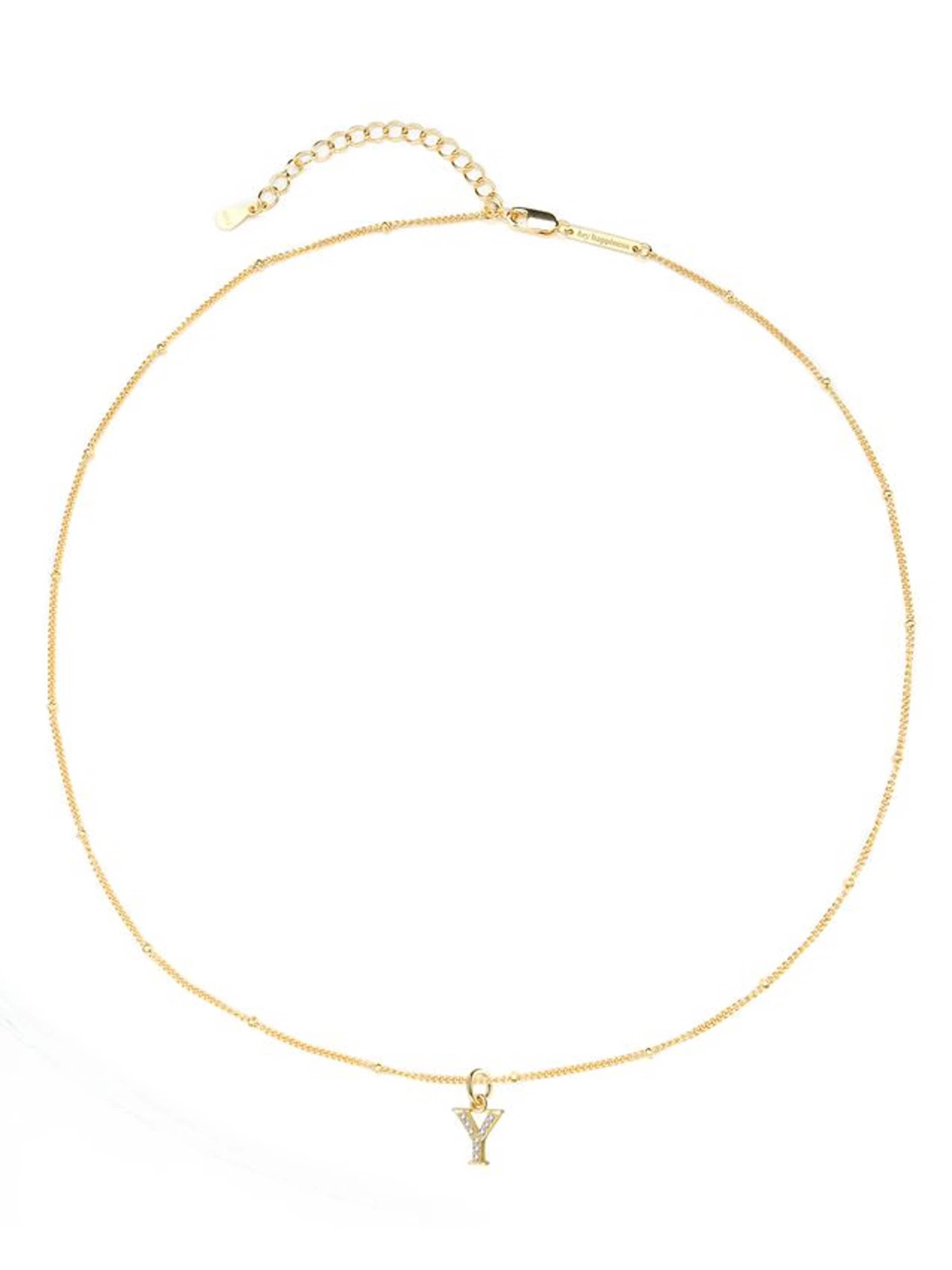 Hey Happiness - Cadena 'Letter Y' en oro: frente