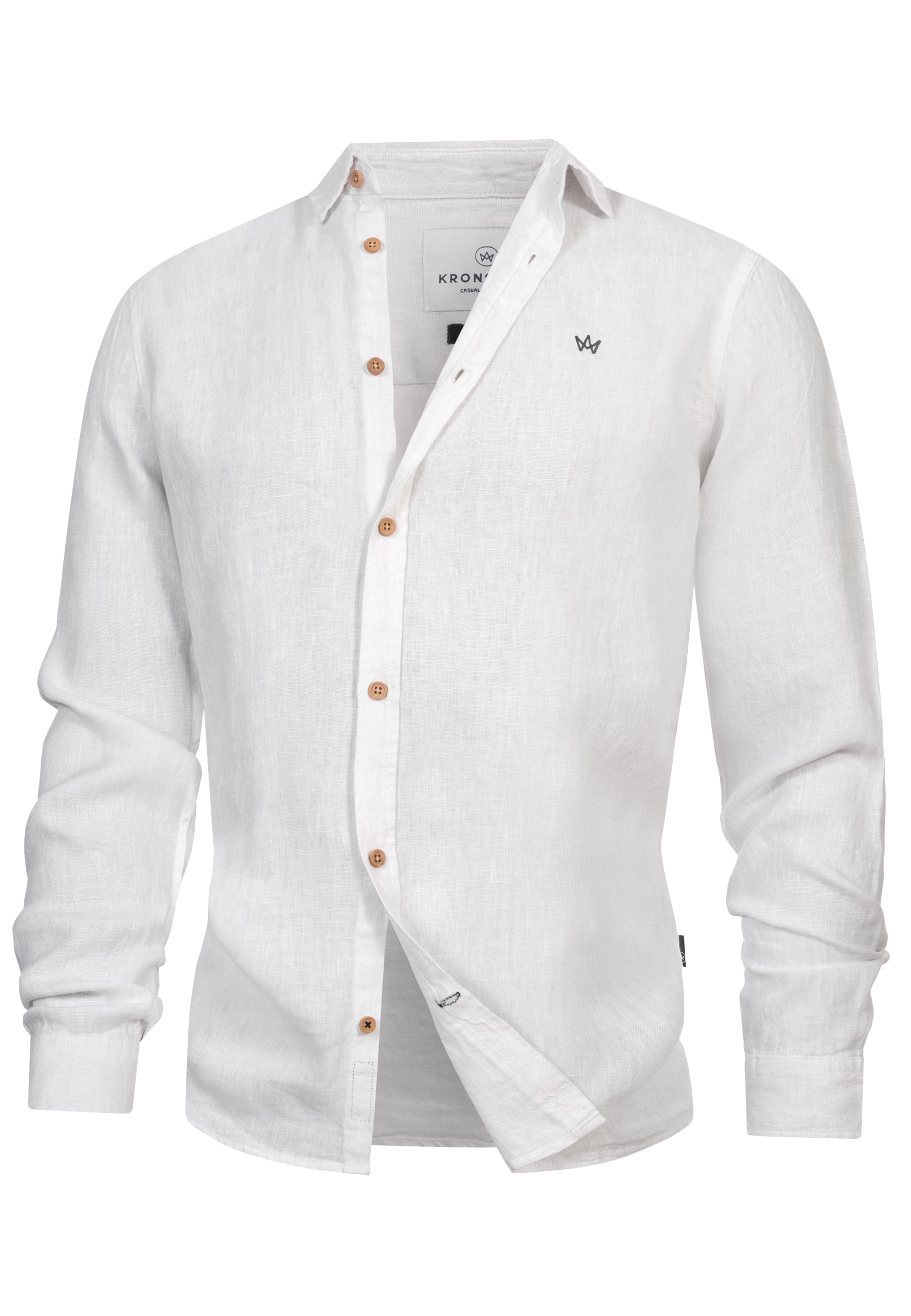 Kronstadt Regular fit Overhemd 'Ayers' in Wit: voorkant