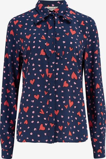 Sugarhill Brighton Chemisier 'Catrina' en bleu marine / rose / rouge / noir, Vue avec produit