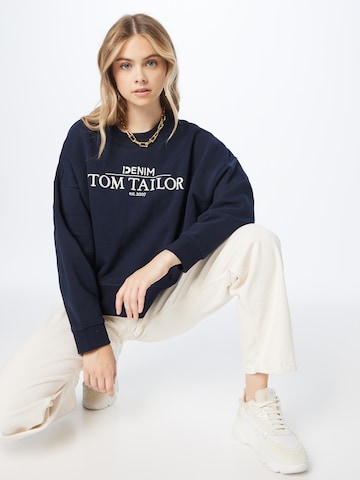TOM TAILOR DENIM - Sweatshirt em azul