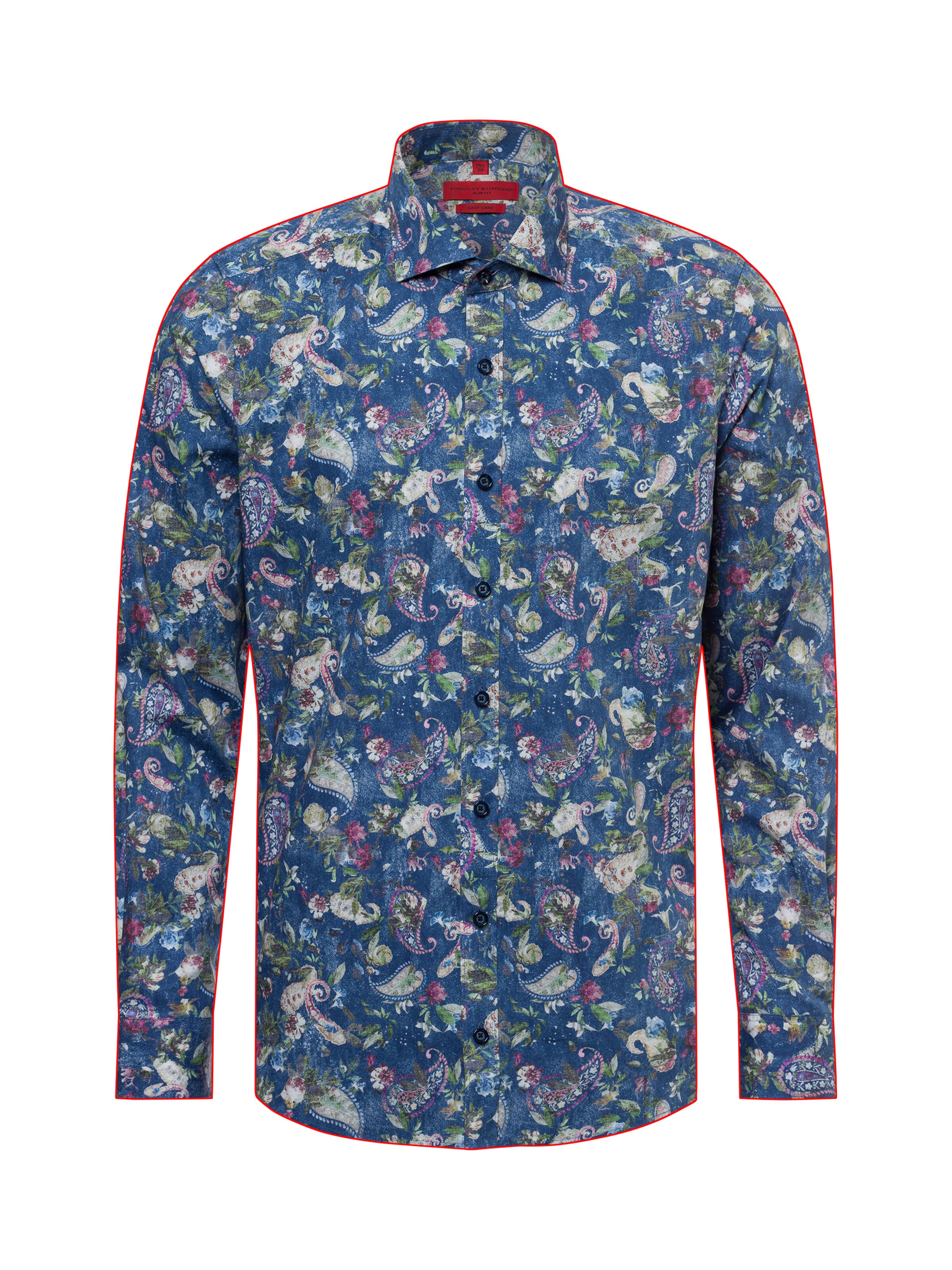 Finshley & Harding Button Up Shirt in Blue: front