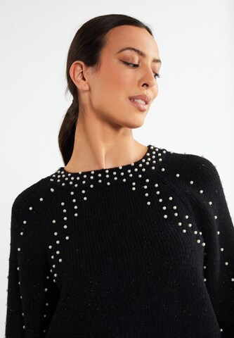 Pullover di faina in nero