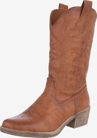 Ital-Design Cowboystiefel in Beige: Vorderseite