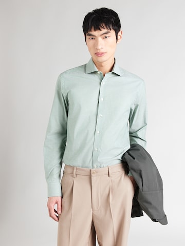 Bruun & StengadeSlim Fit Košulja 'Jorge' - zelena boja: prednji dio