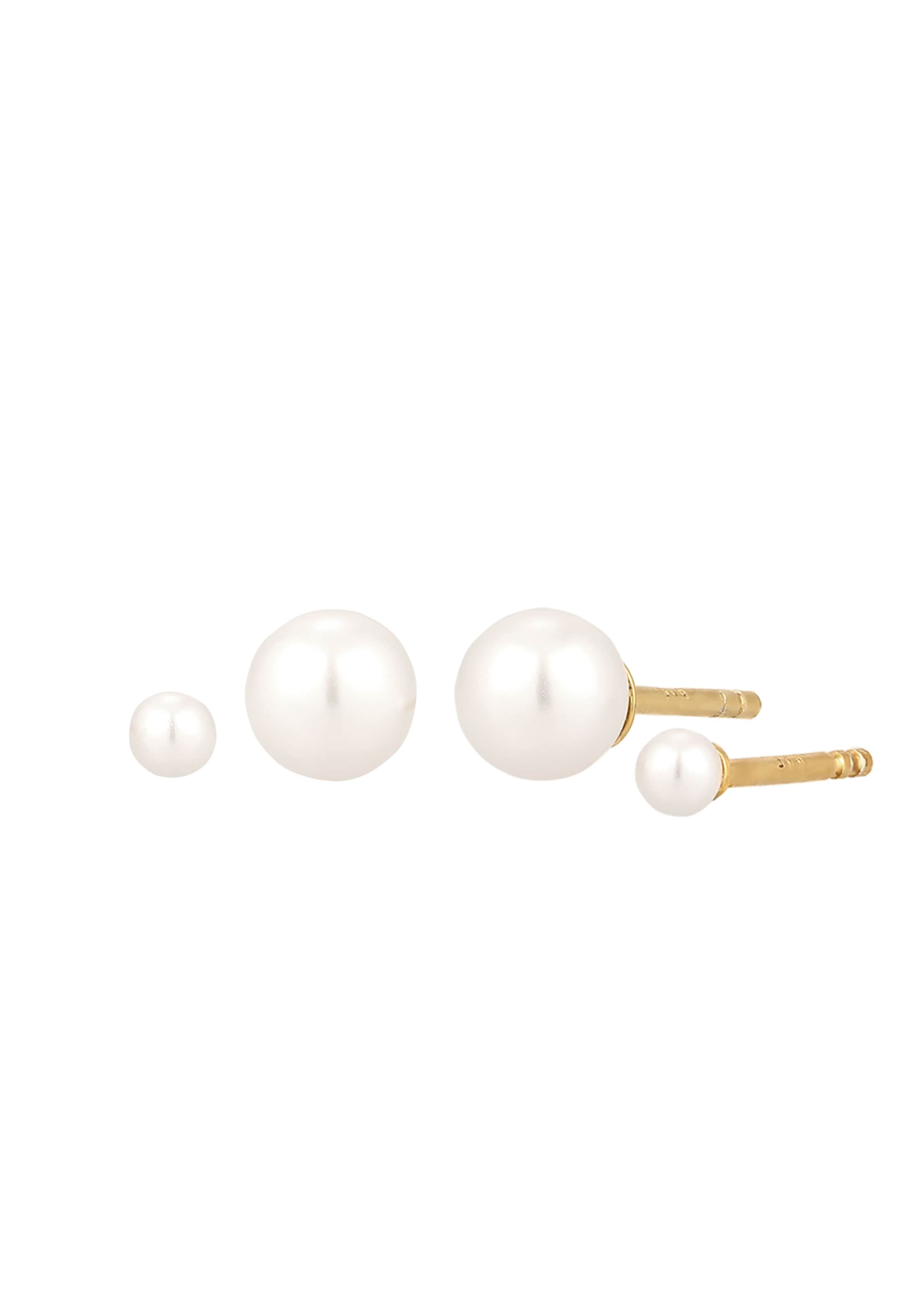 ELLI Ohrring-Set 'Pearl' in Gold: Vorderseite