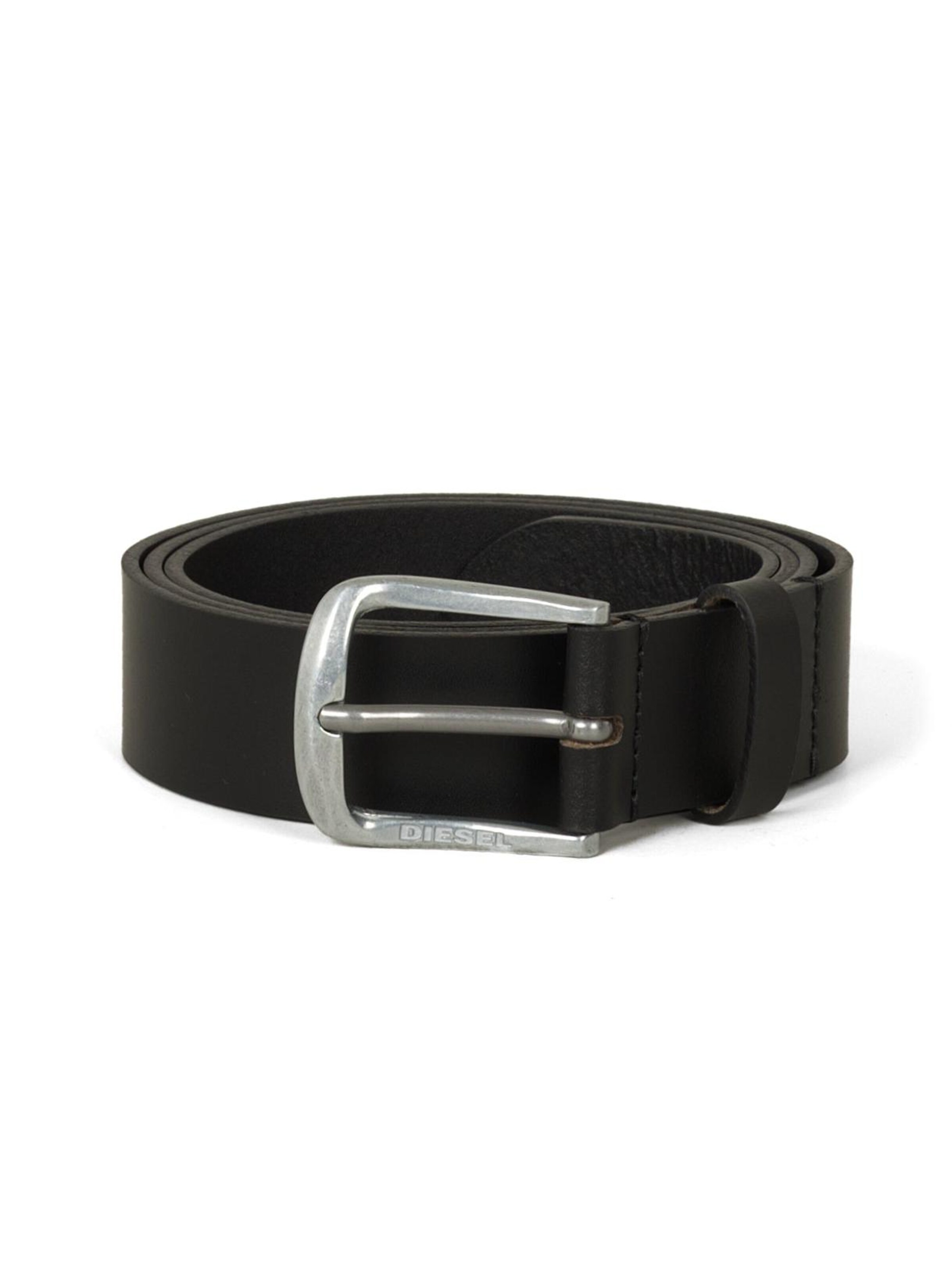 DIESEL Belt 'LOGO B-BASIC LEATHER BELT' in 95 in Black denim, Item view