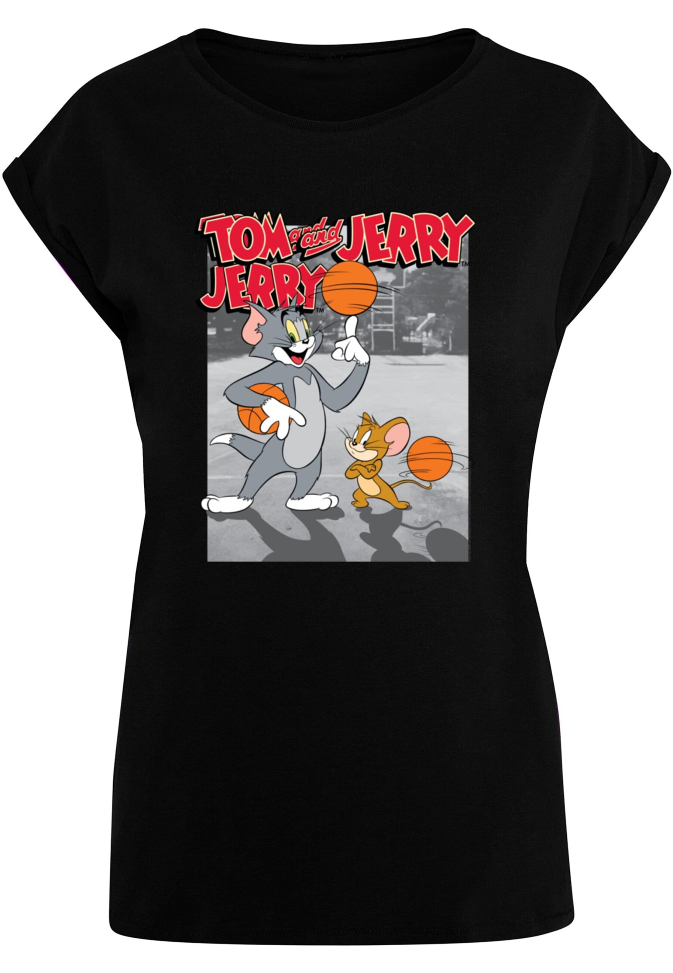ABSOLUTE CULT T-Shirt 'Tom And Jerry - Basketball Buddies' in Schwarz: Vorderseite