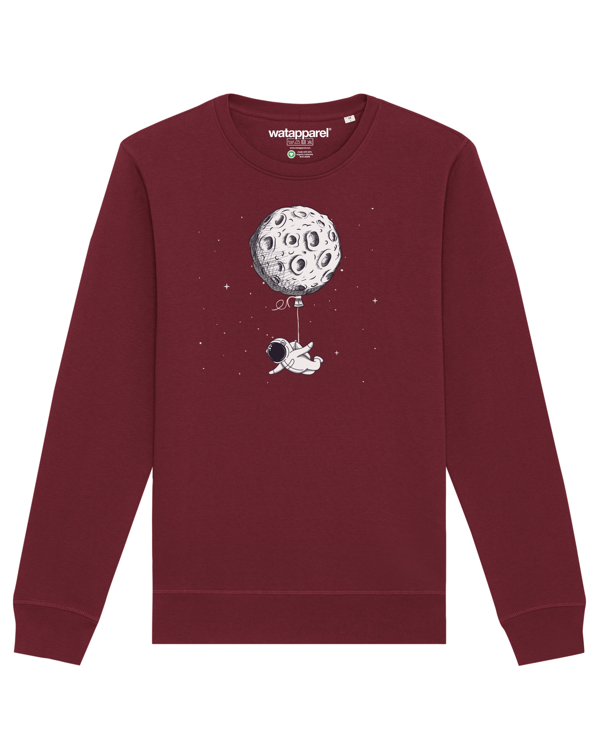 Felpa 'Funny Spaceman' di Watapparel in rosso: frontale