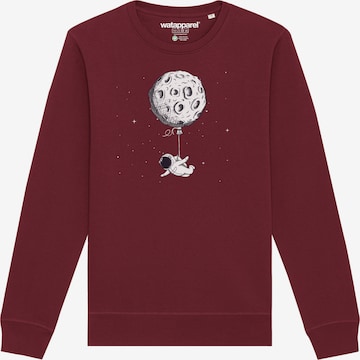 Felpa 'Funny Spaceman' di Watapparel in rosso: frontale