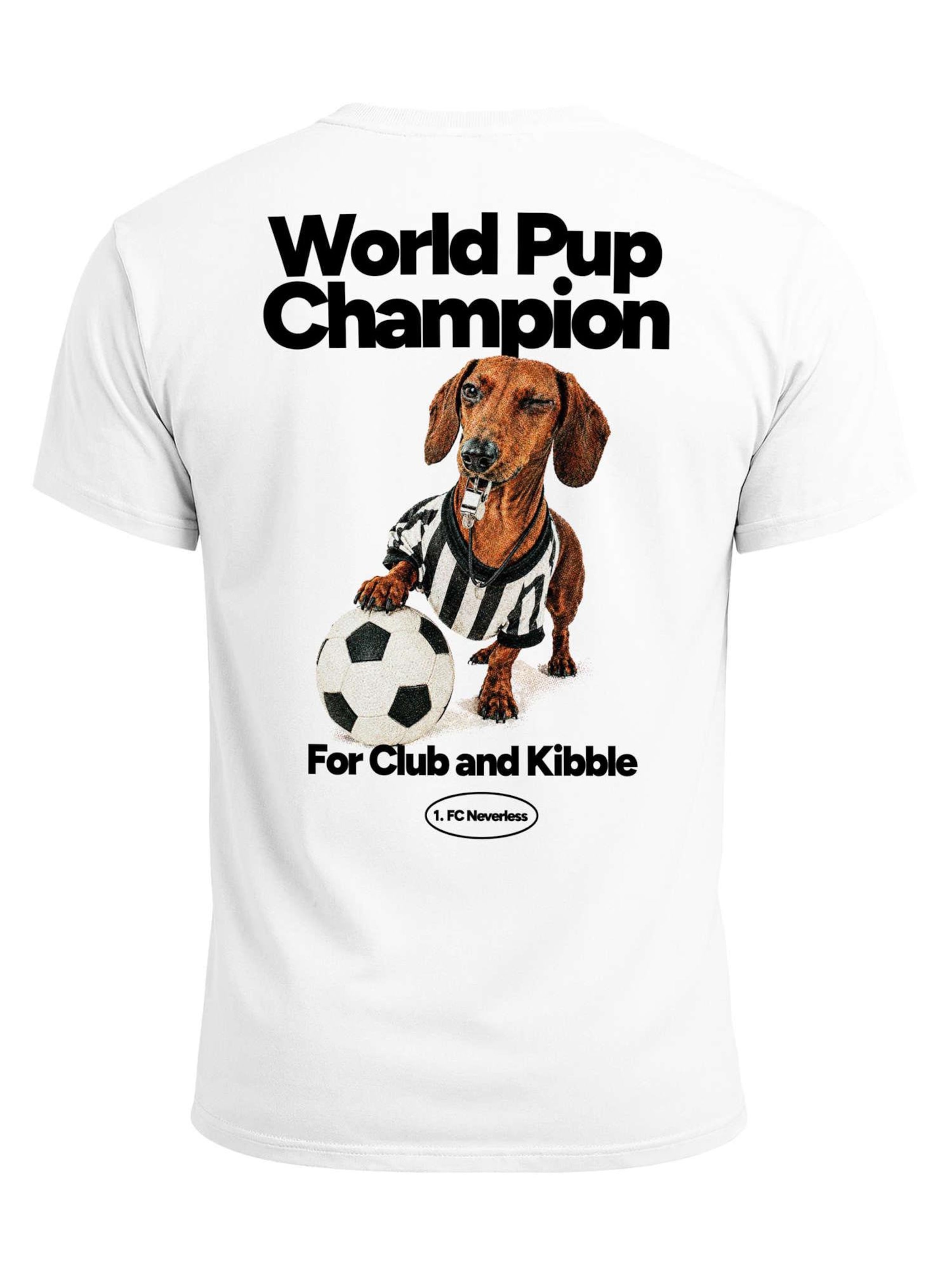 Neverless Shirt 'Soccer Dackel'‌‌ in Weiß: Vorderseite