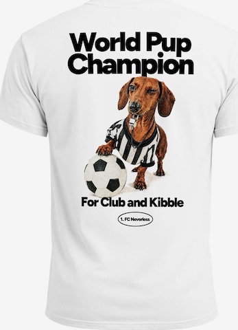 Neverless Shirt 'Soccer Dackel' in Weiß: Vorderseite