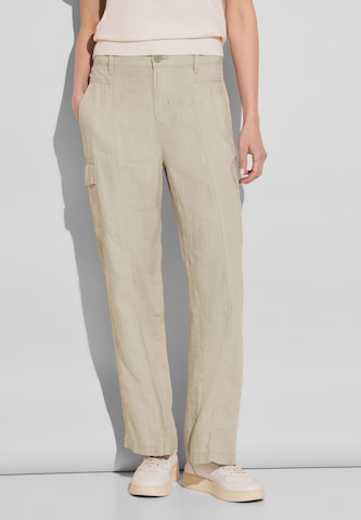 Regular Pantalon cargo STREET ONE en beige : devant