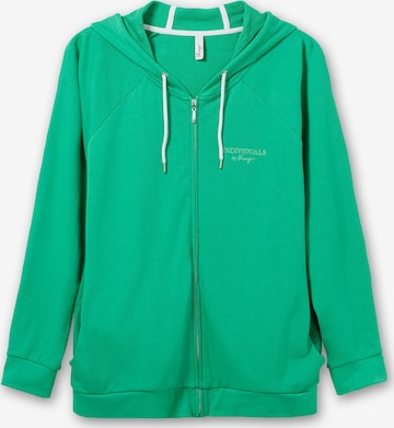 SHEEGO Zip-Up Hoodie in Green: front